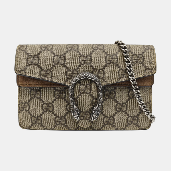 Dionysus Super Mini Monogram Coated Canvas Beige