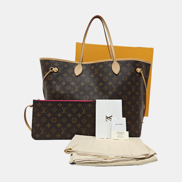 NEVERFULL GM Monogram Coated Canvas Brown
