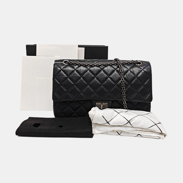 2.55 227 (jumbo) Quilted Vintage Calf Black