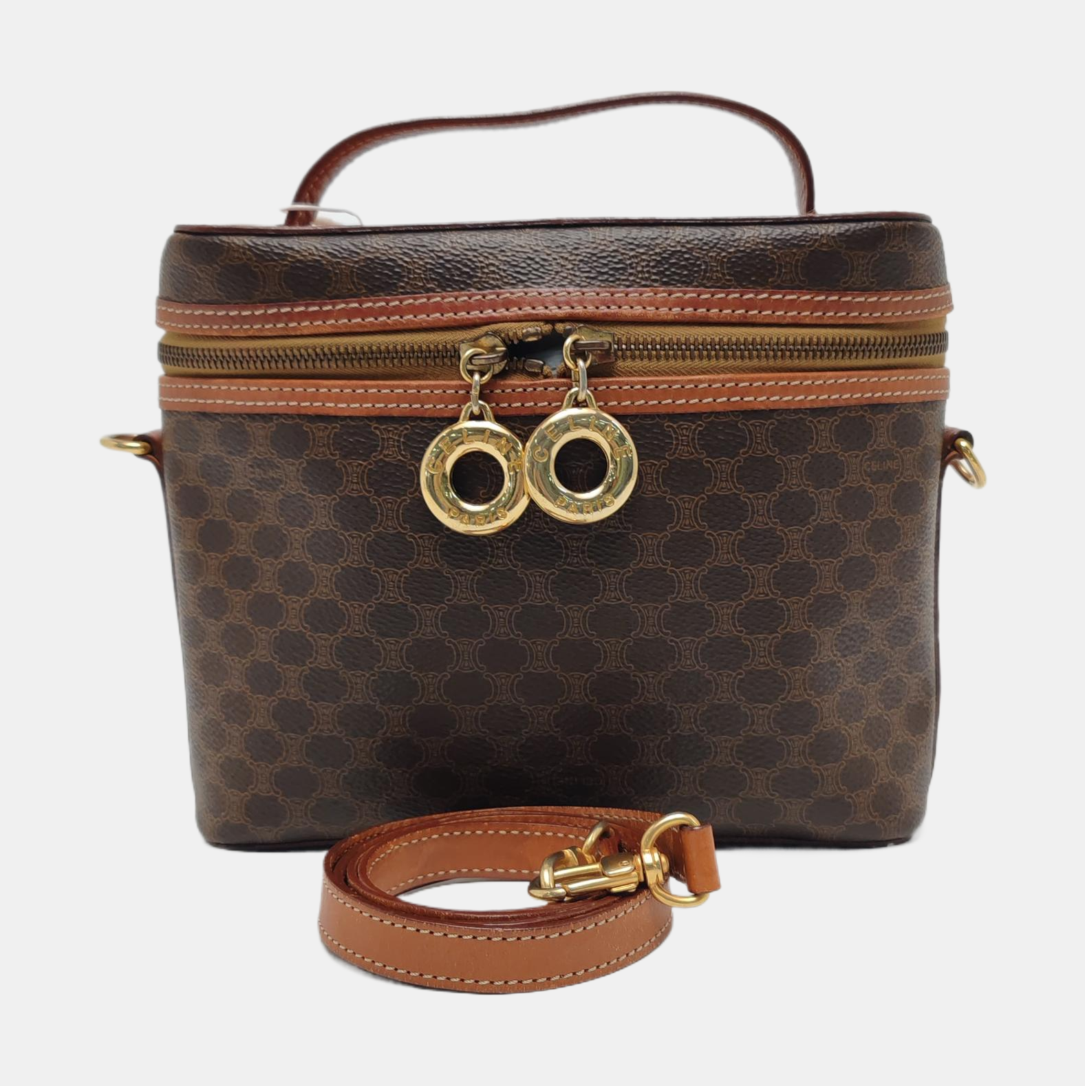 MACADAM TOP HANDLE COSMETIC BAGS Coated Canvas Brown