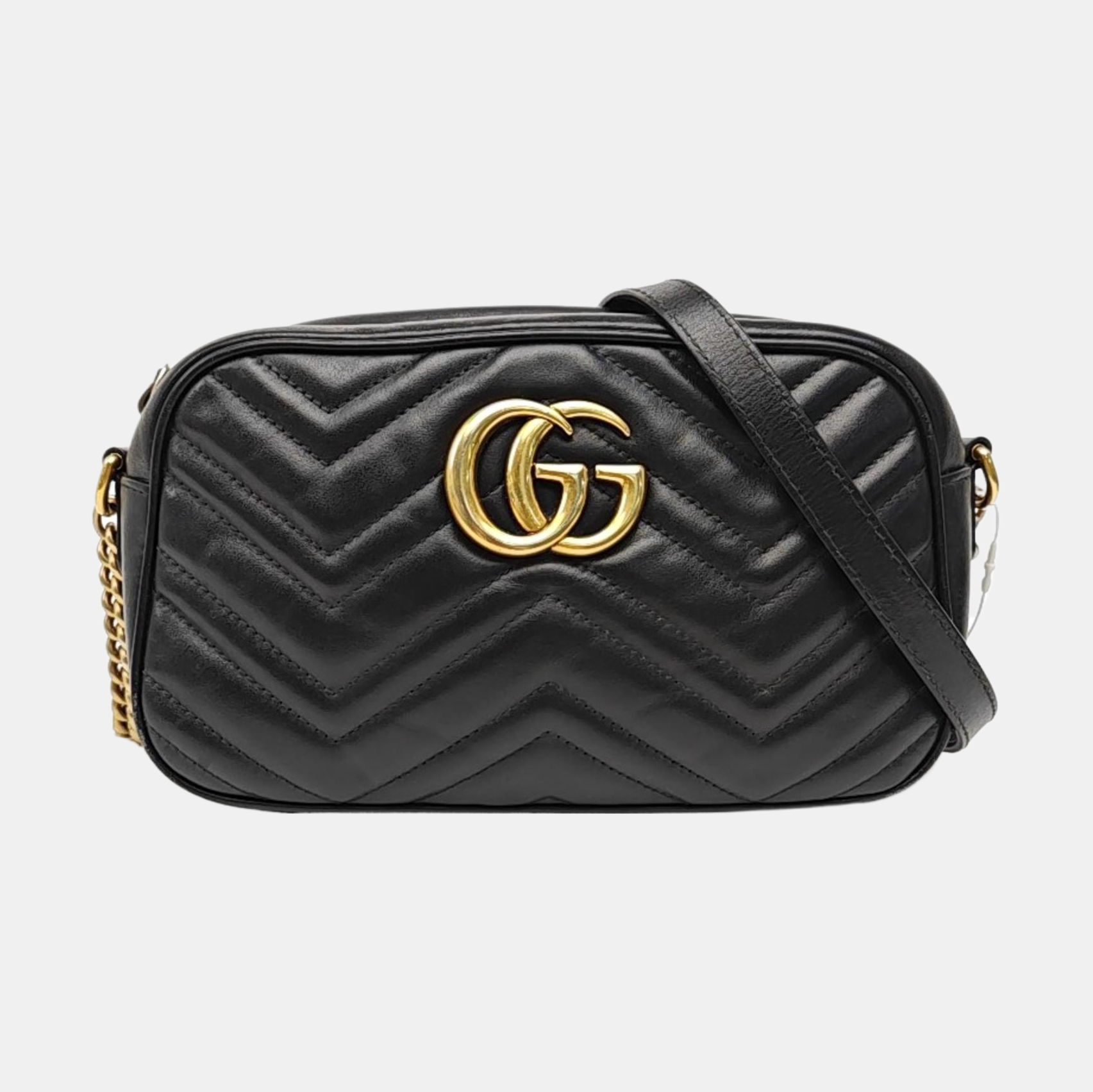 GG Marmont Small Quilted Calfskin Black