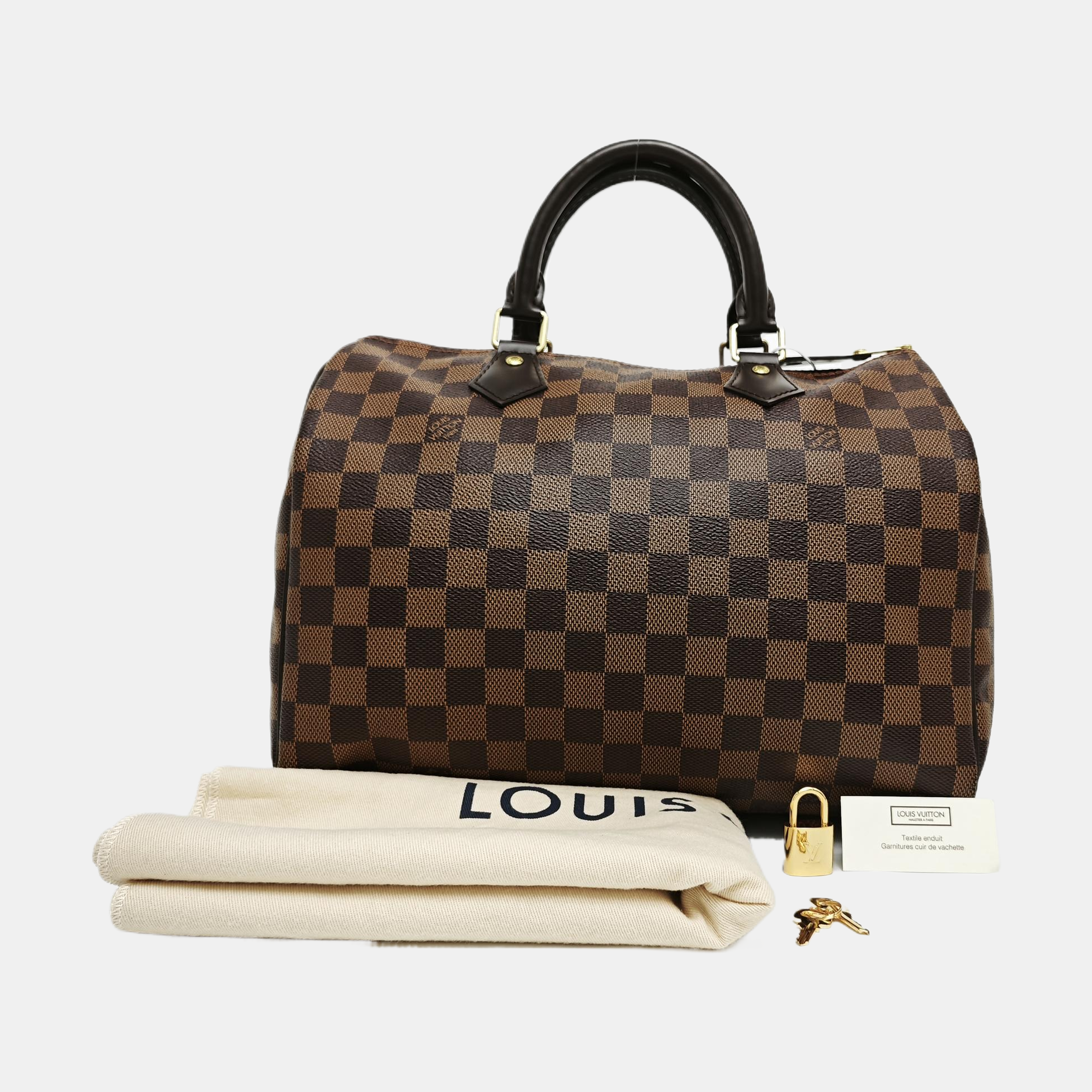SPEEDY 30 Damier Ebene Coated Canvas Brown