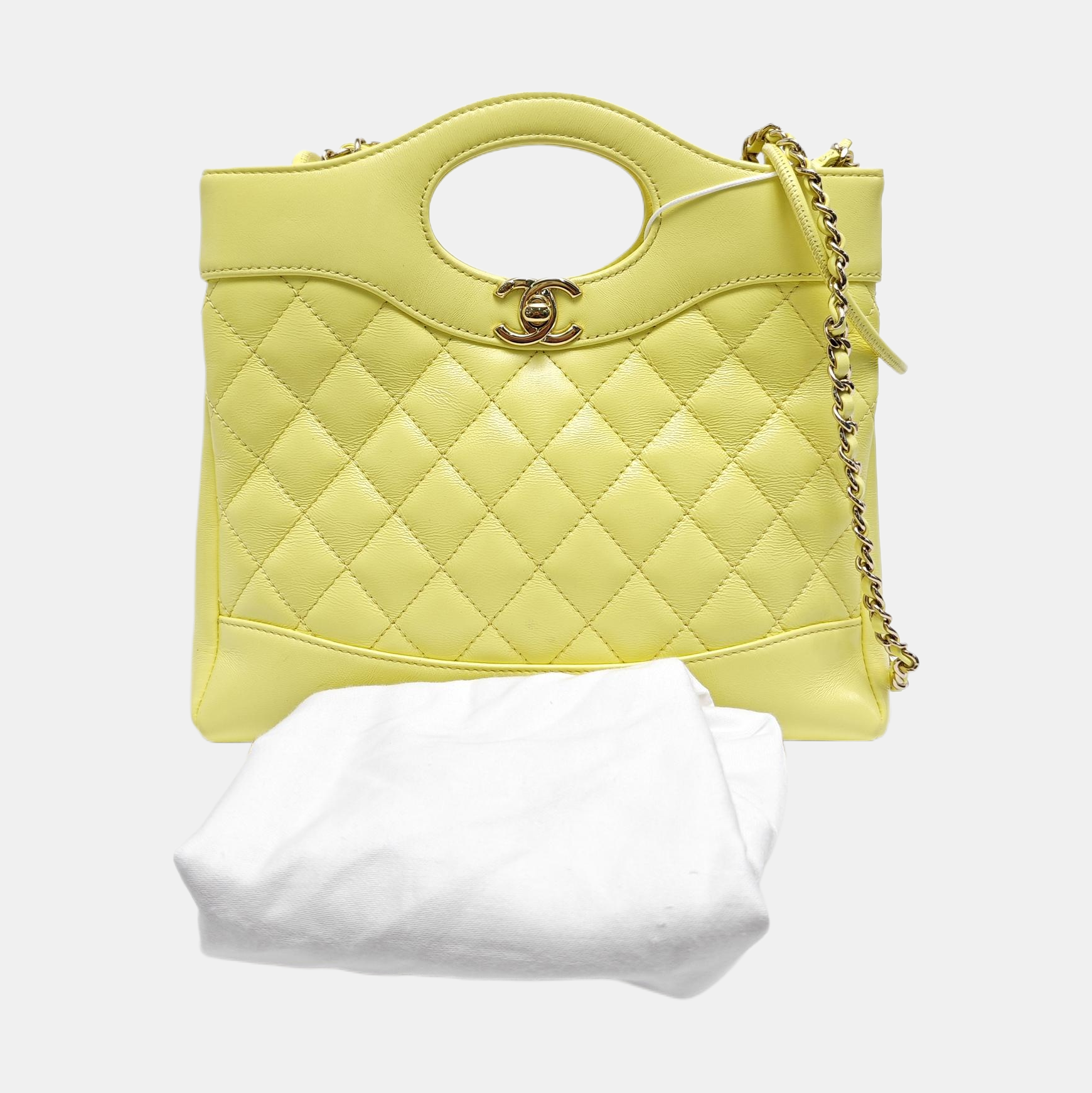 CHANEL 31 Mini Quilted Calfskin Yellow