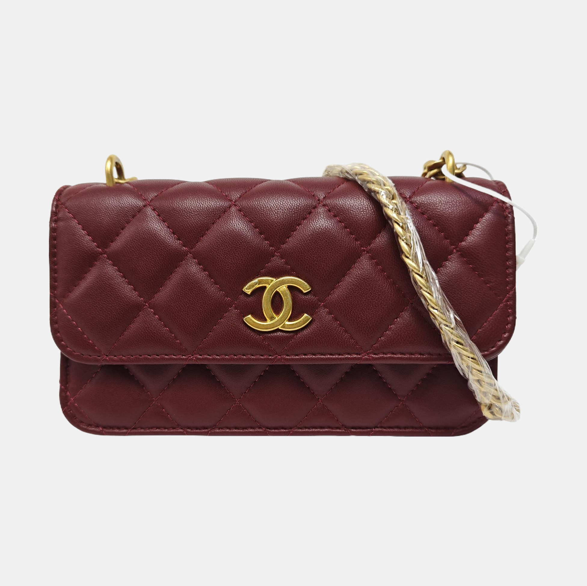 WOC Mini Quilted Lambskin Red