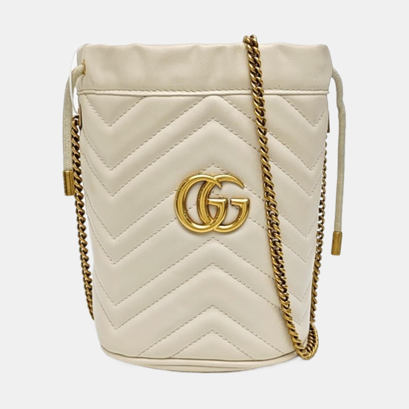 GG Marmont Mini Quilted Calfskin White