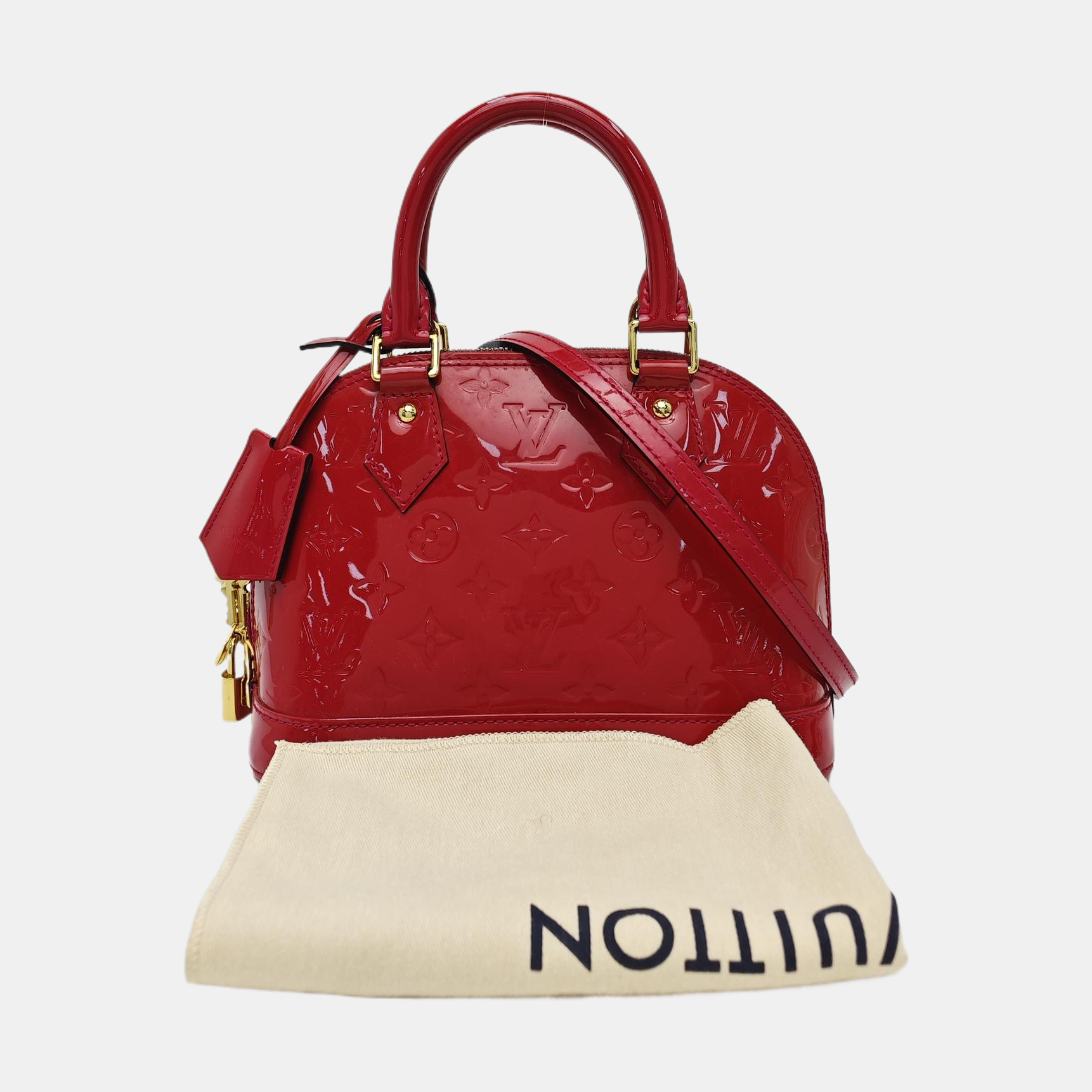 ALMA BB Monogram Patent Leather Red