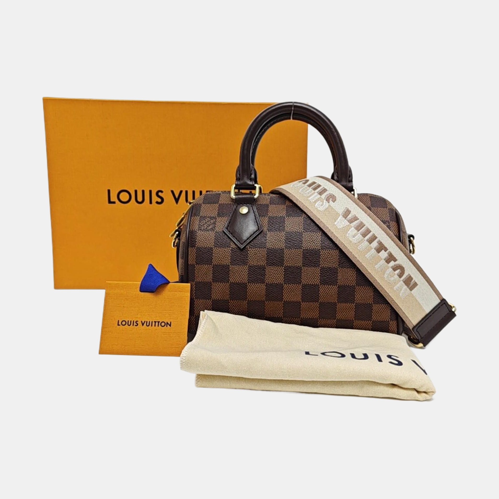 SPEEDY 20 Damier Ebene Coated Canvas Brown