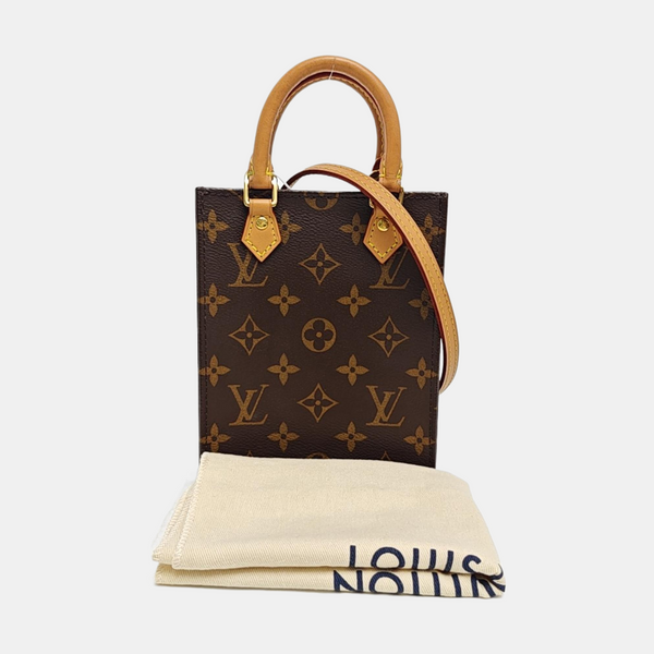 SAC PLAT Mini Monogram Coated Canvas Brown