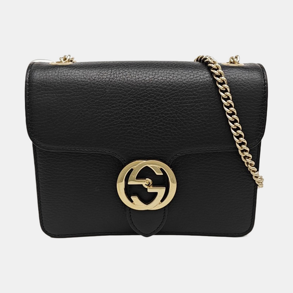 Interlocking G Small Calfskin Black