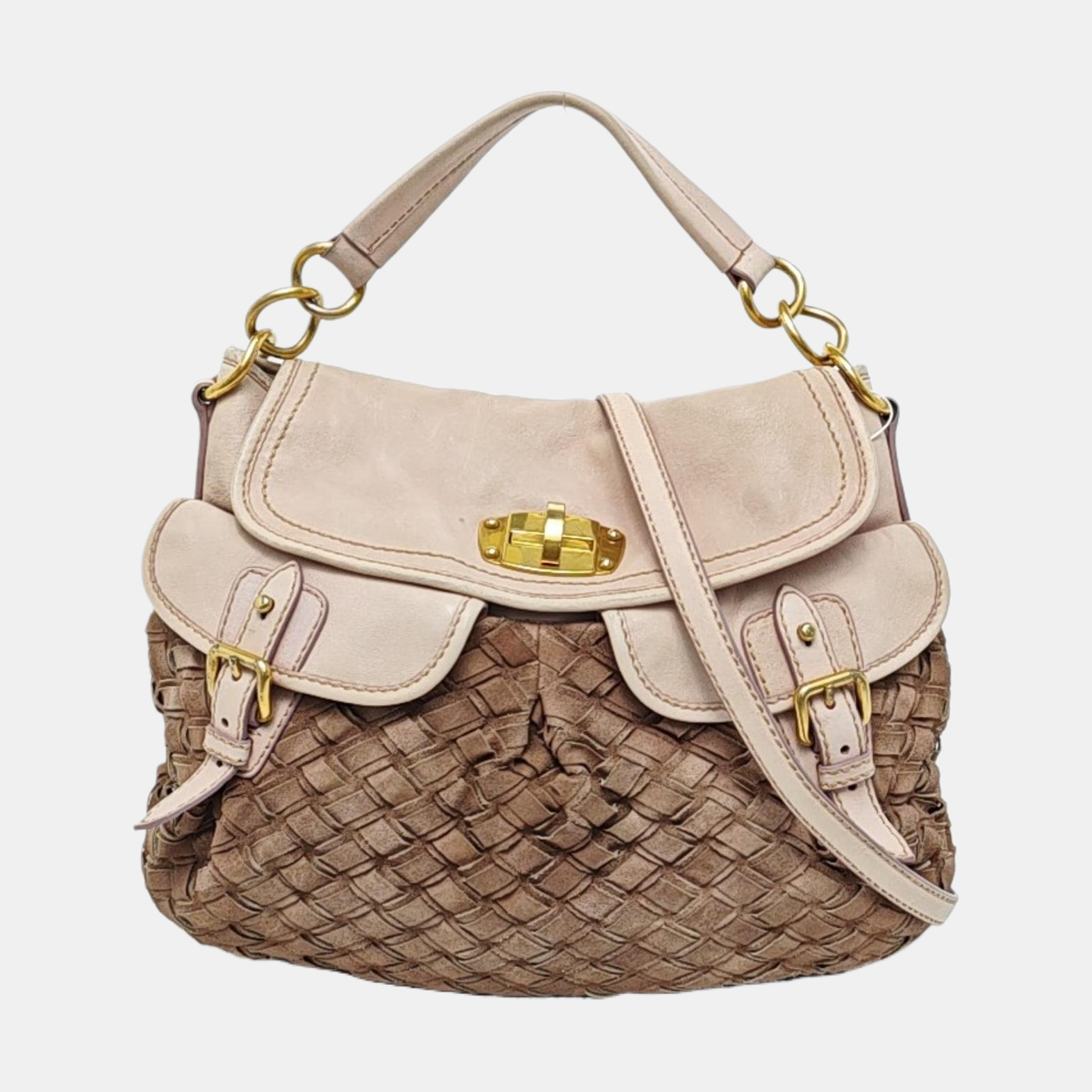 Suede Shoulder Bag Beige