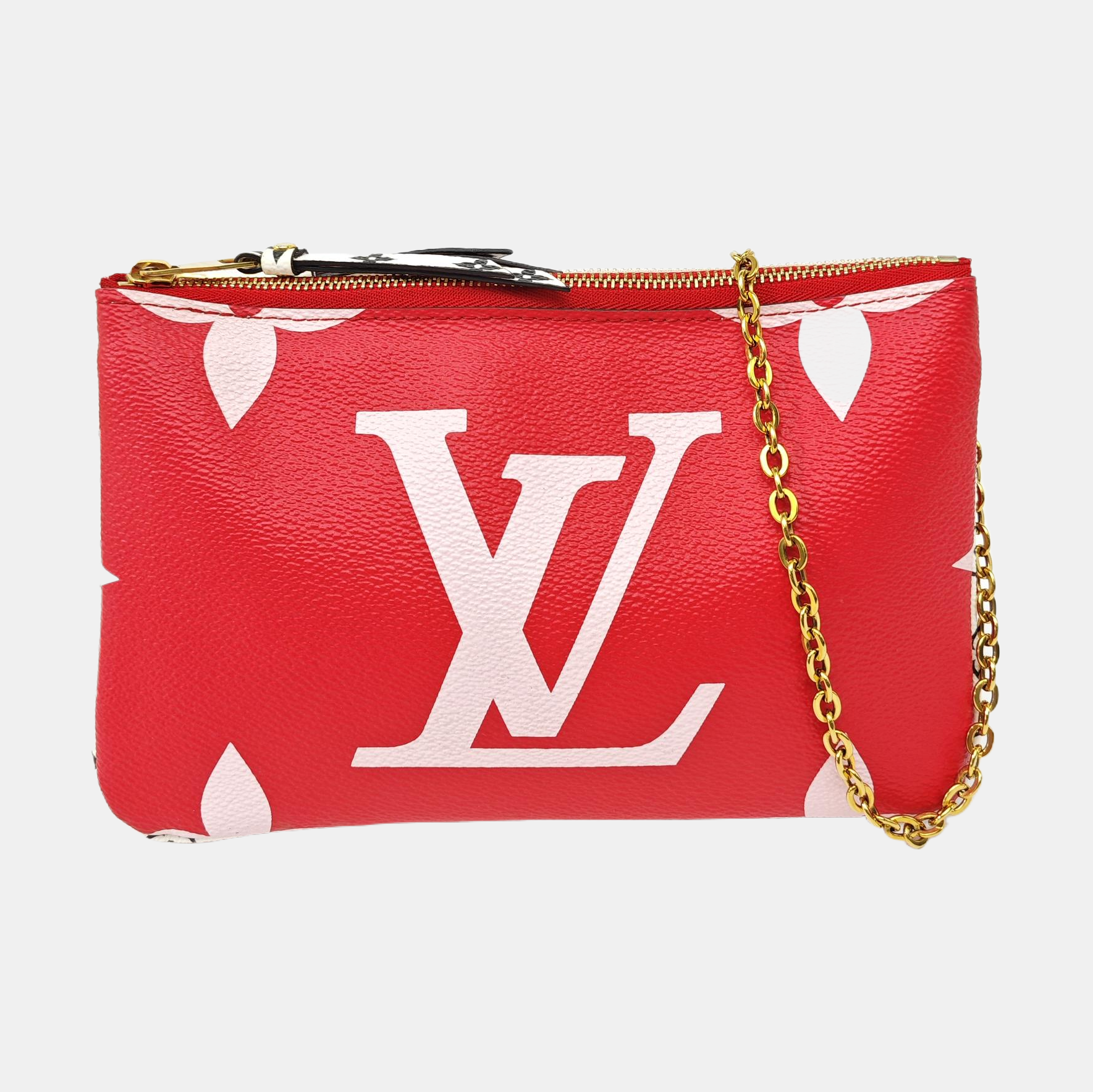 DOUBLE ZIP Monogram Coated Canvas Red