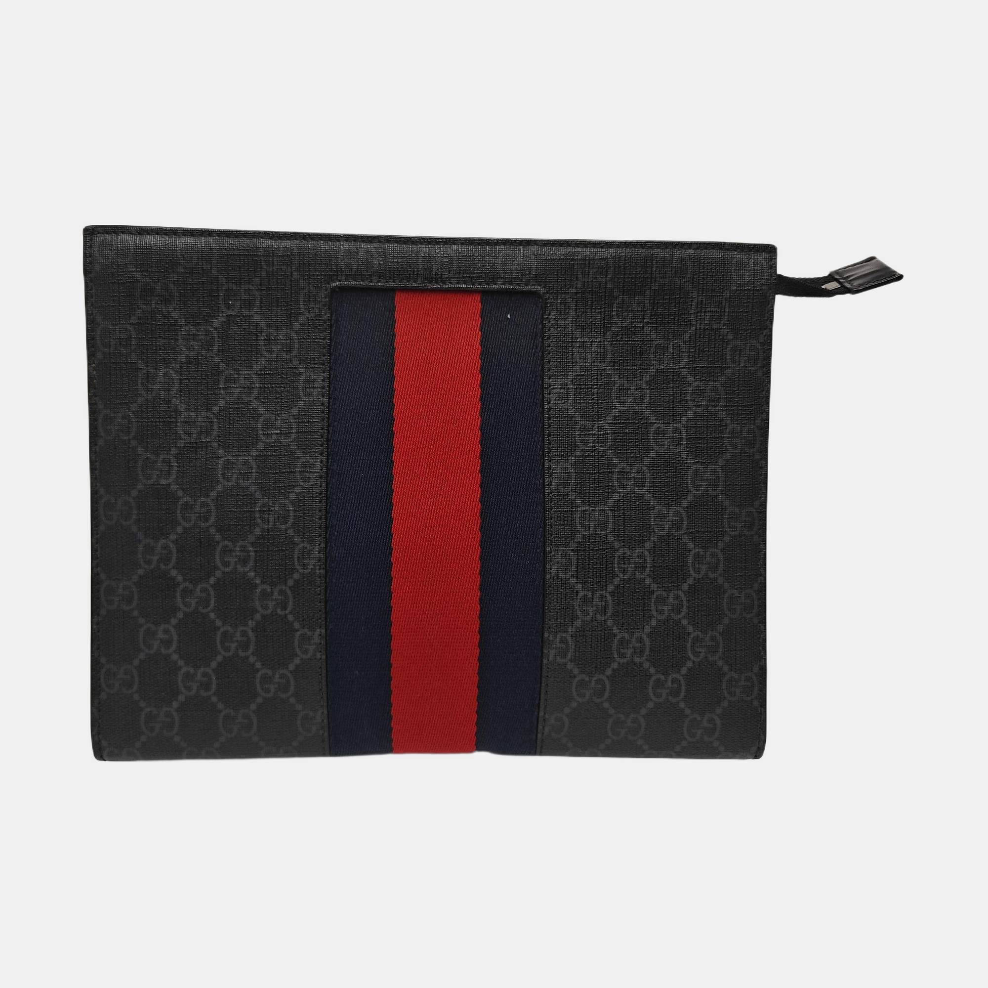GG Supreme Monogram Coated Canvas Gray