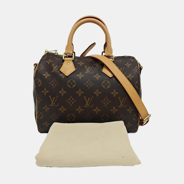 SPEEDY 25 Monogram Coated Canvas Brown