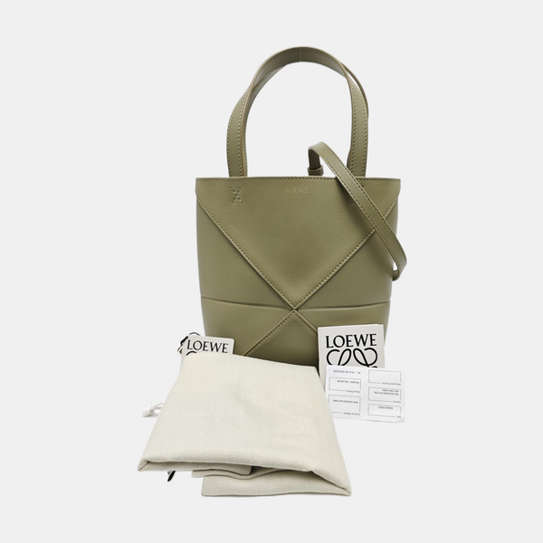 Puzzle Fold Mini Calfskin Green