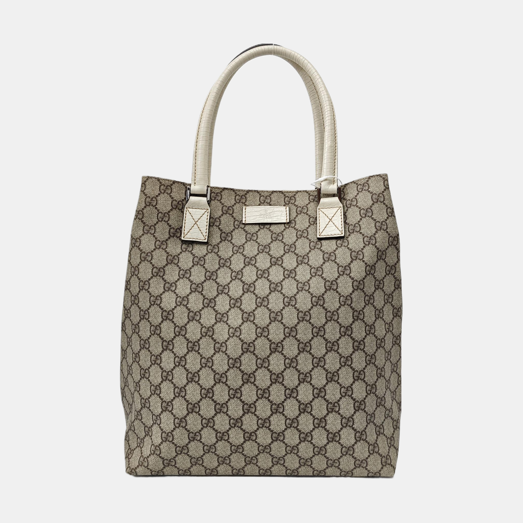 Monogram Coated Canvas Tote Bag Beige