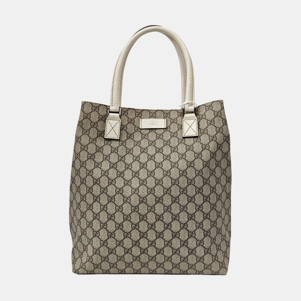 Monogram Coated Canvas Tote Bag Beige