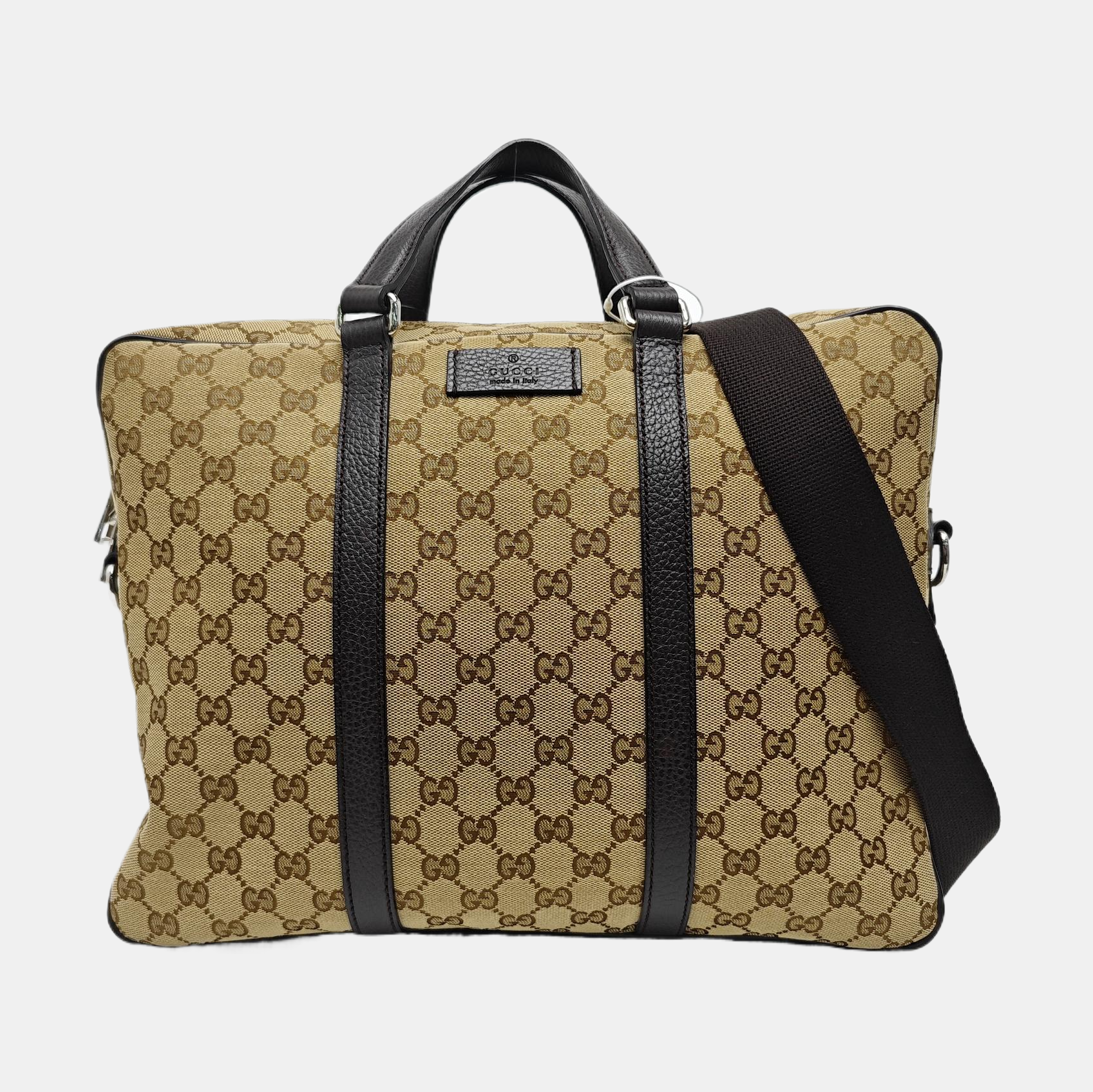 Monogram Canvas Shoulder Bag Brown