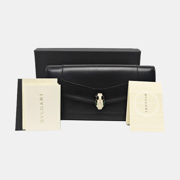 SERPENTI FOREVER Calfskin Black Wallet