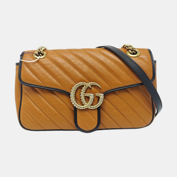 GG Marmont Medium Quilted Calfskin Yellow