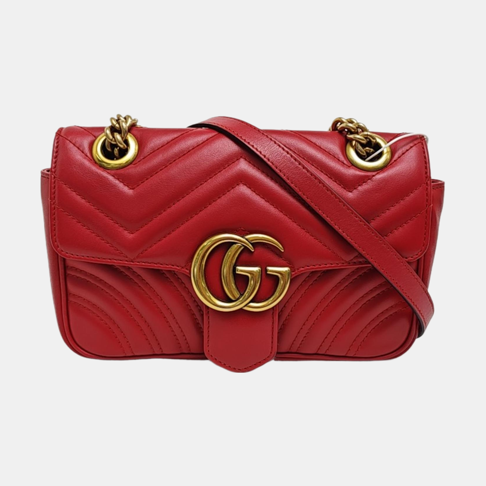 GG Marmont Small Quilted Calfskin Red
