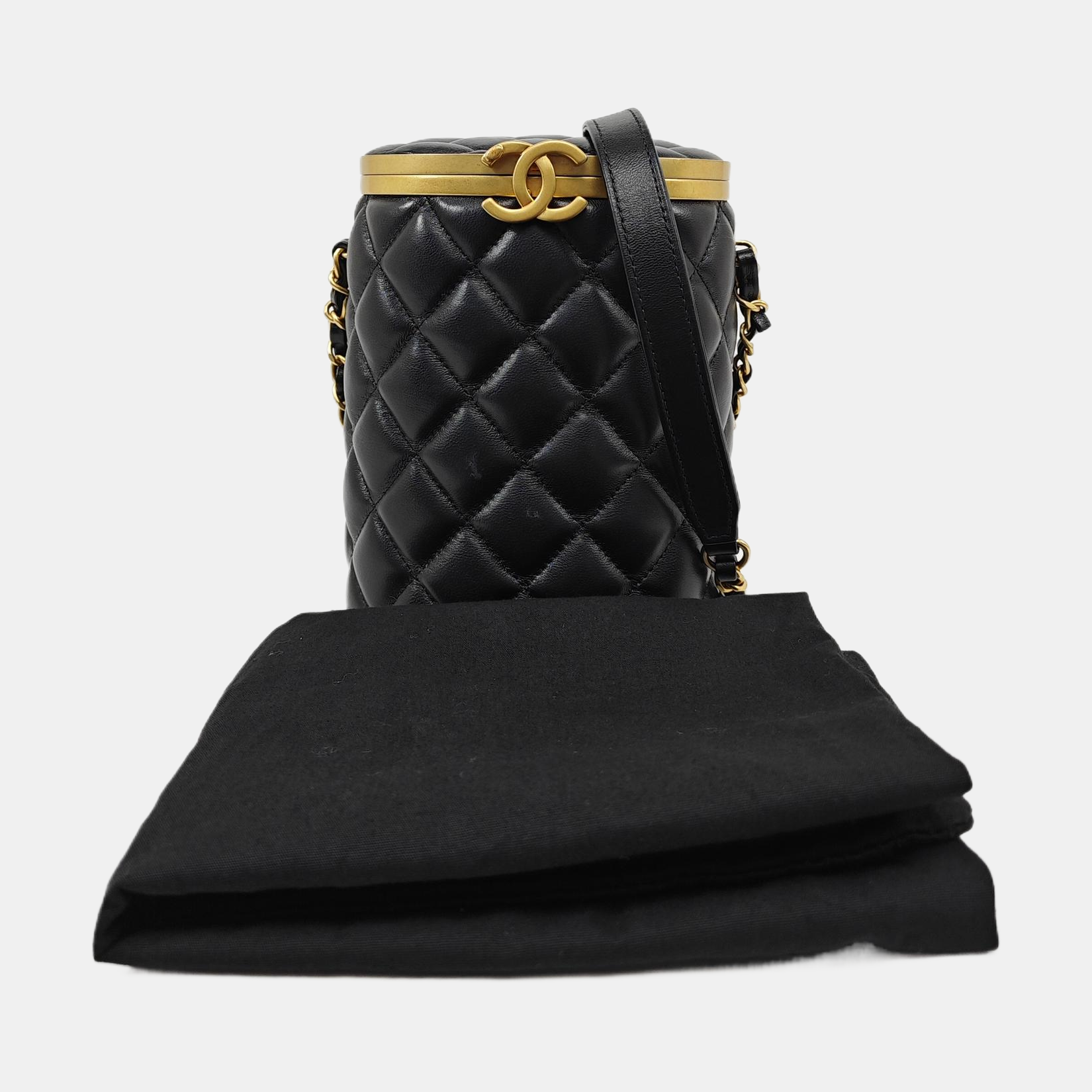 CROWN BOX VANITY Quilted Lambskin Black