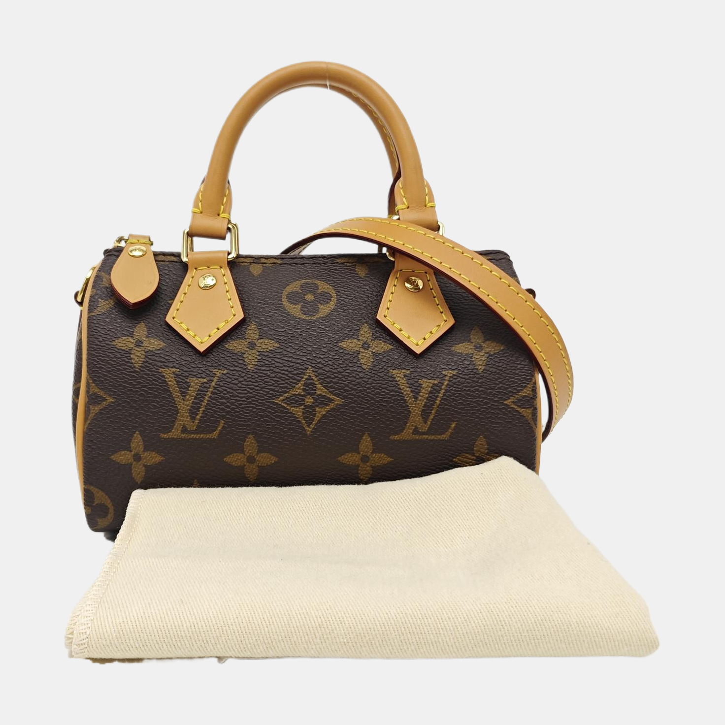 SPEEDY Nano Monogram Coated Canvas Brown