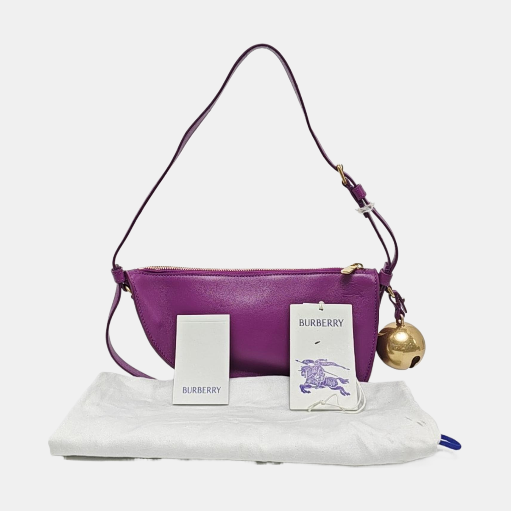 Calfskin Top Handle Bag Mini Purple