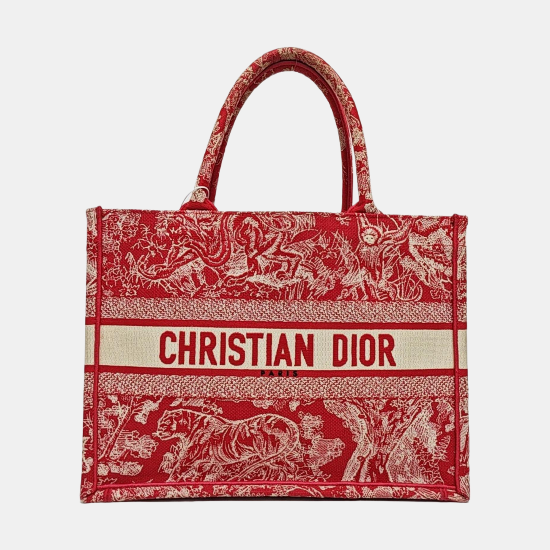 Bolso Book Tote mediano de tela, rojo