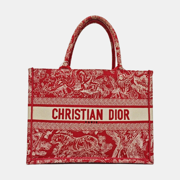 Bolso Book Tote mediano de tela, rojo