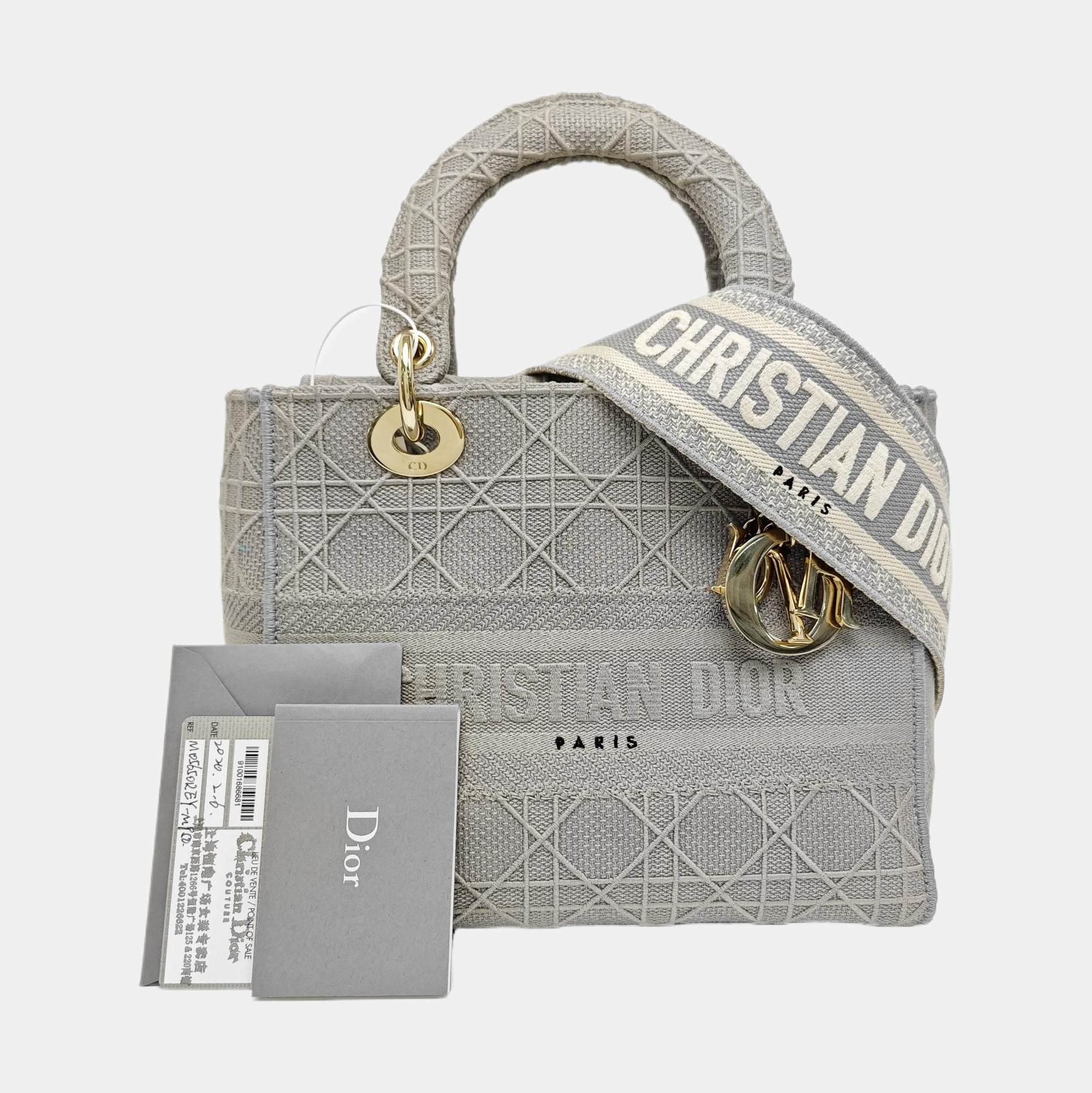 Lady D-Lite Cannage Canvas Gray