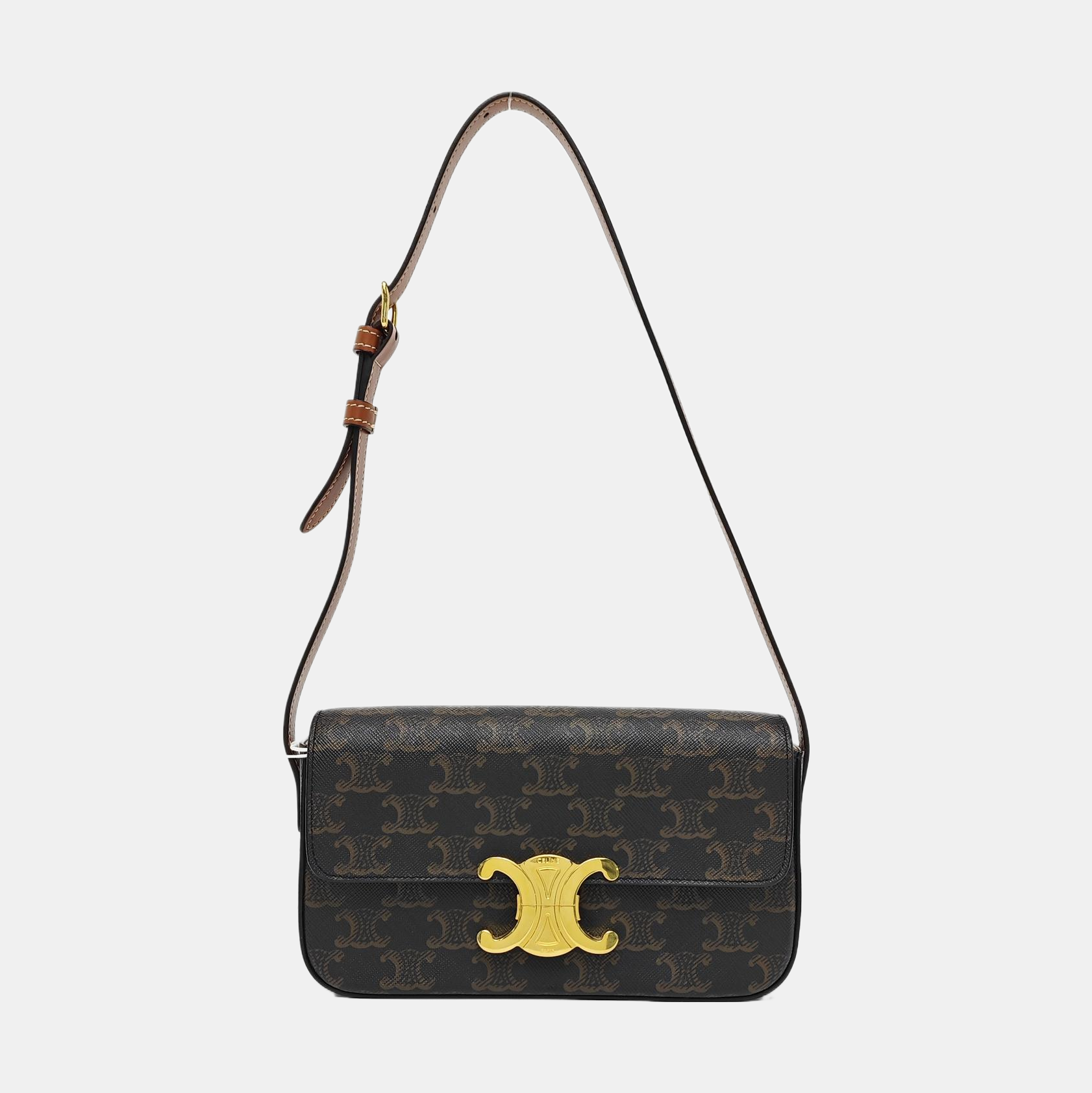 TRIOMPHE Small Coated Canvas Brown