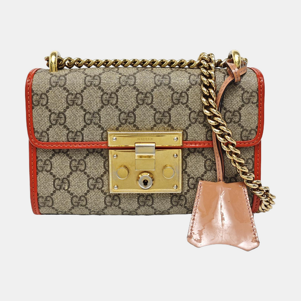 Padlock Small Monogram Coated Canvas Beige
