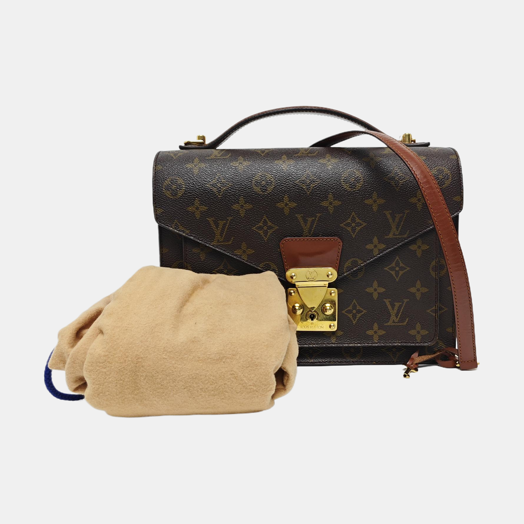 MONCEAU MM Monogram Coated Canvas Brown