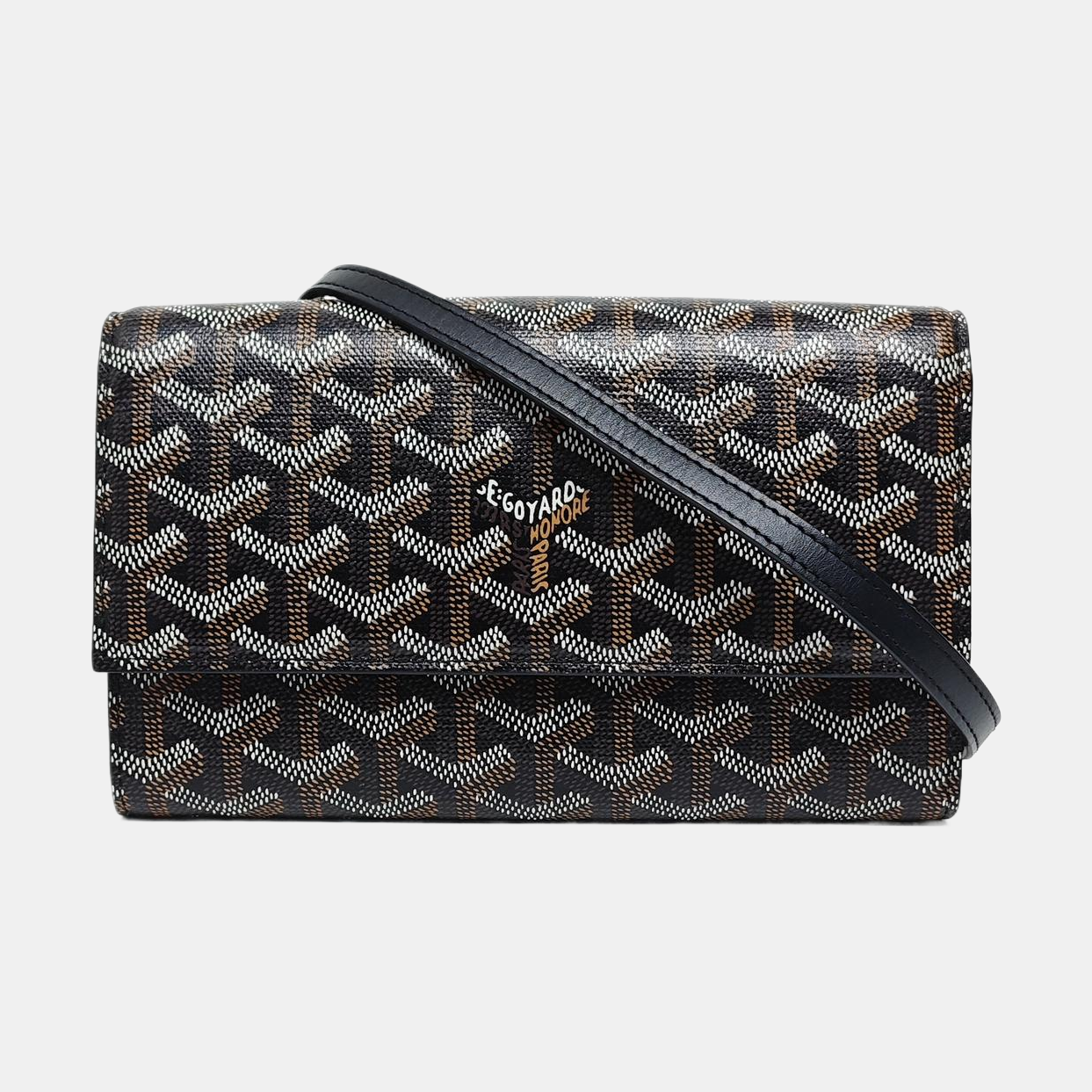 Coated Canvas Crossbody Bag Black