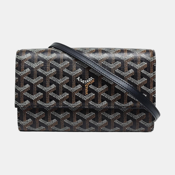 Coated Canvas Crossbody Bag Black