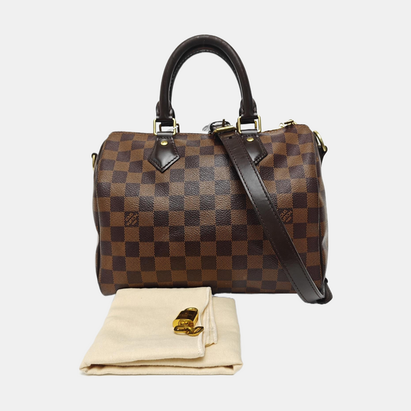SPEEDY 25 Damier Ebene Coated Canvas Brown