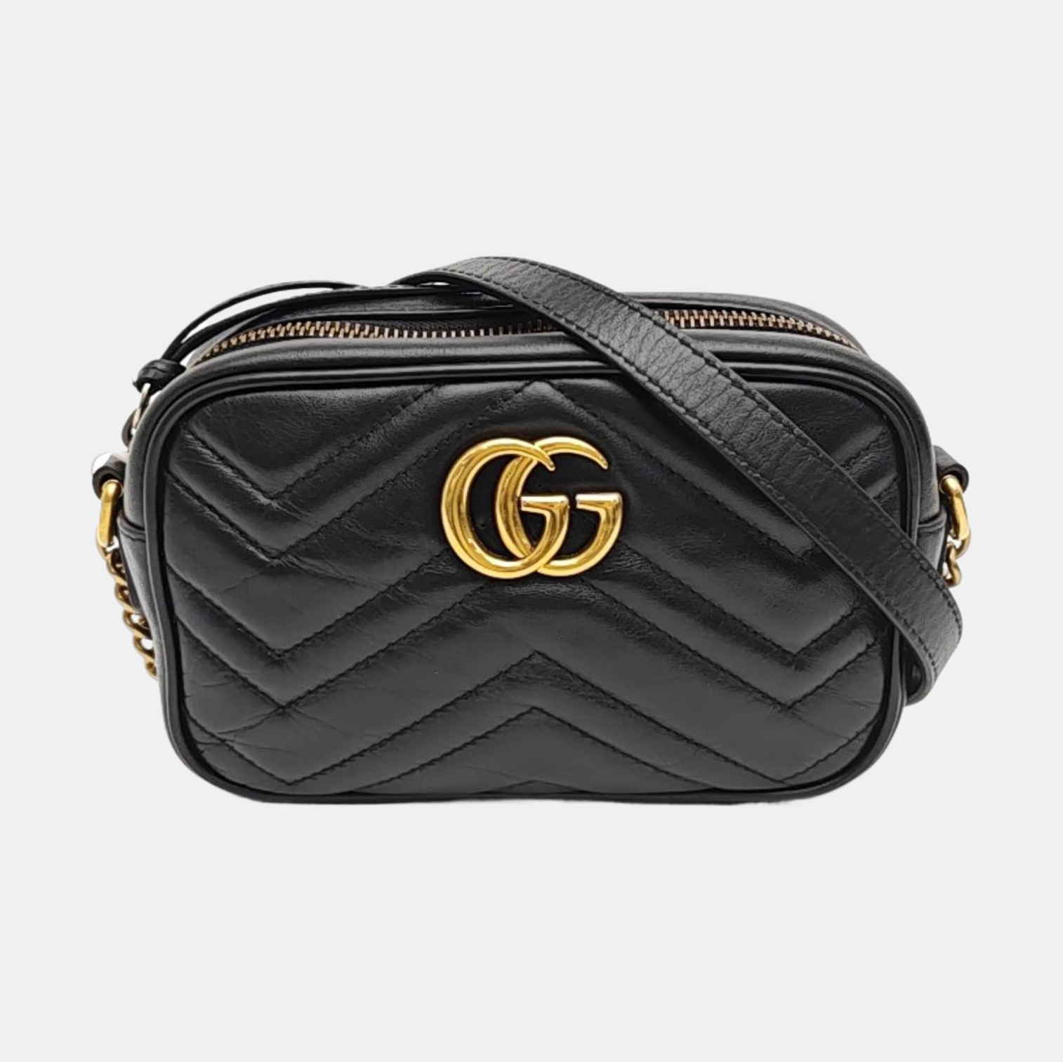 GG Marmont Mini Quilted Calfskin Black