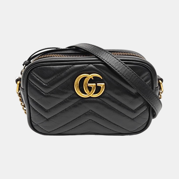 GG Marmont Mini Quilted Calfskin Black