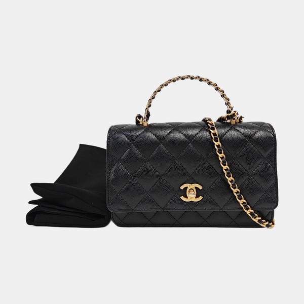 WOC Quilted Grained Calfskin Black