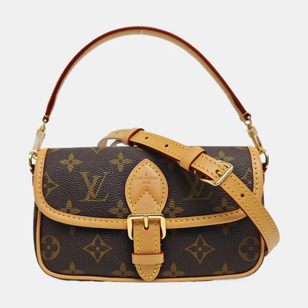 DIANE Nano Monogram Coated Canvas Brown