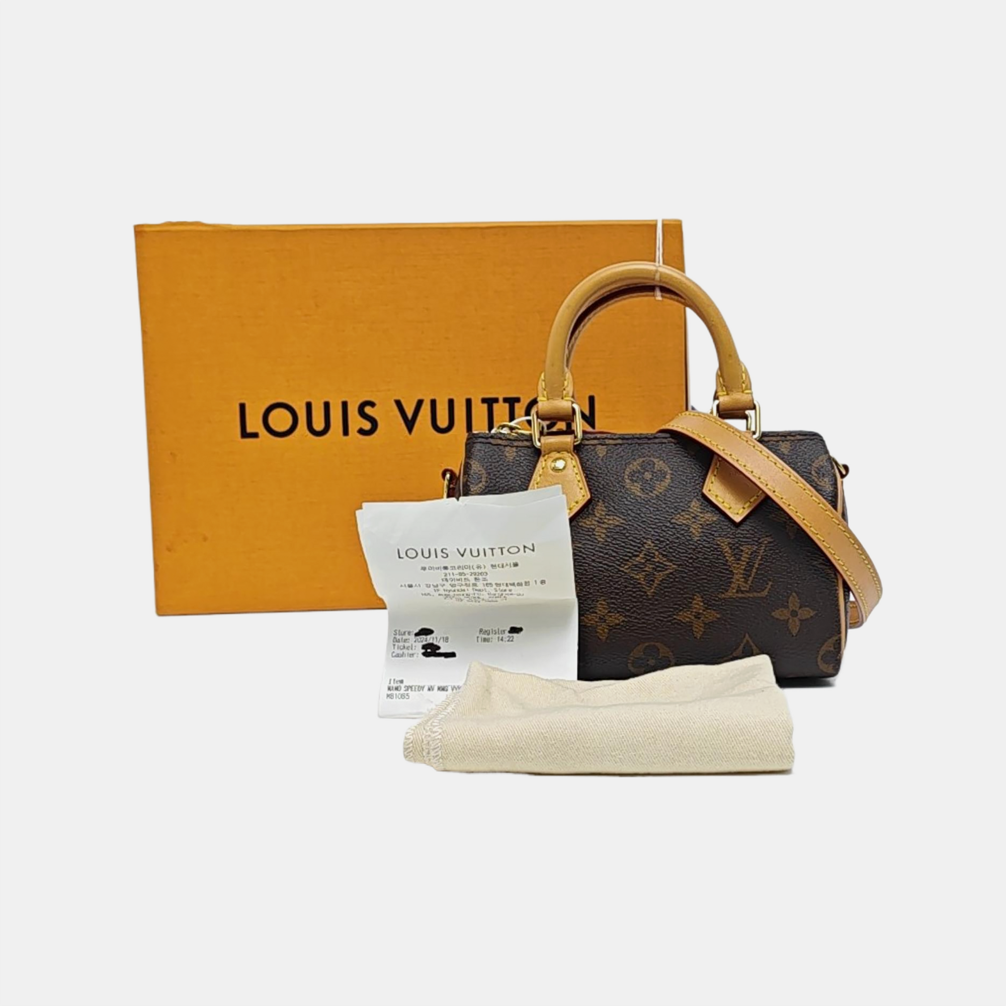 SPEEDY Nano Monogram Coated Canvas Brown