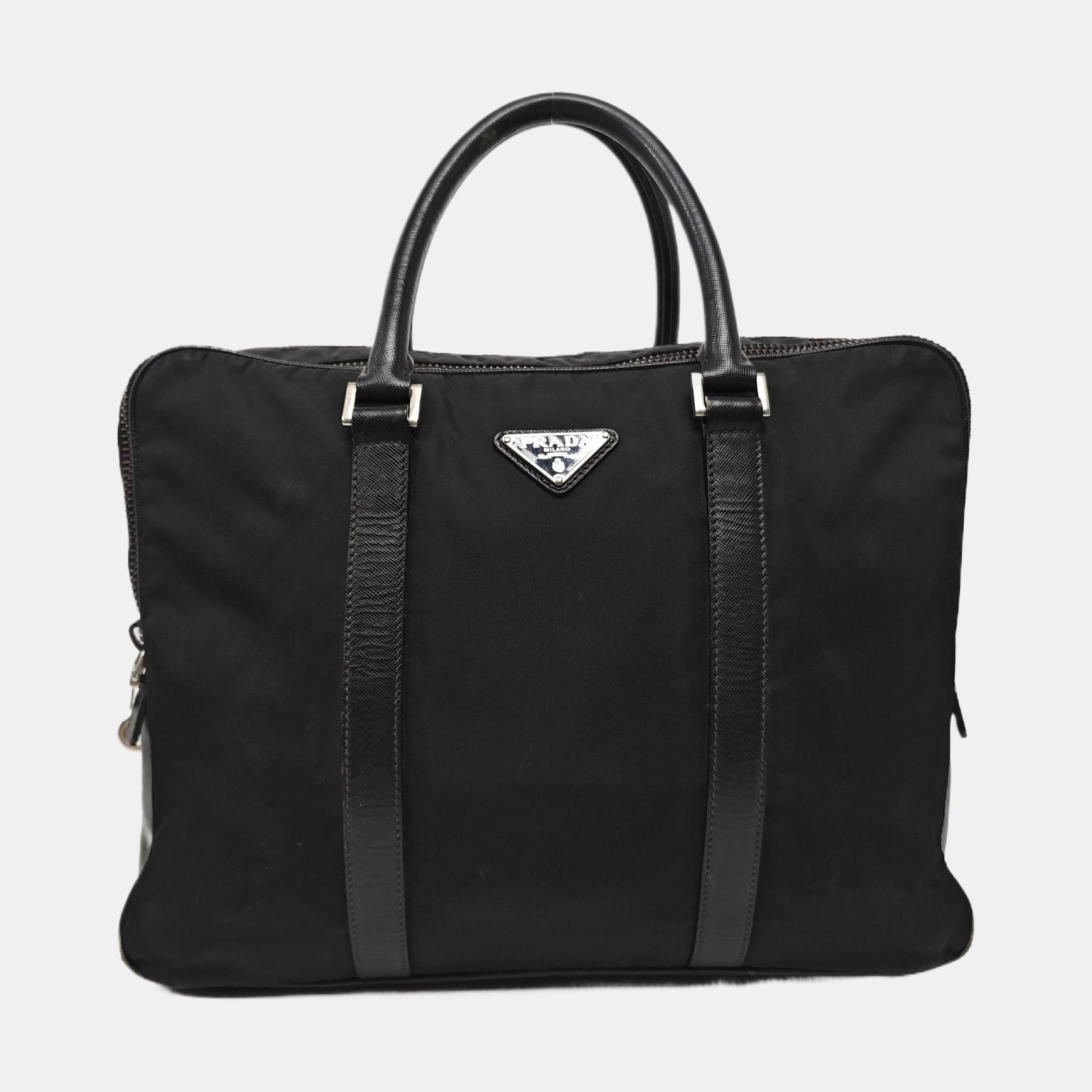 Nylon Top Handle Bag Black