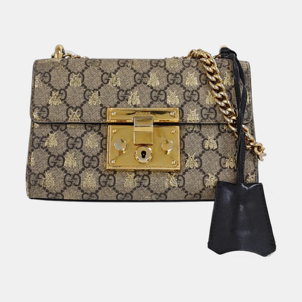 Authenticated pre-owned  Padlock Small Monogram Coated Canvas Beige - Crossbody Bag at Looply