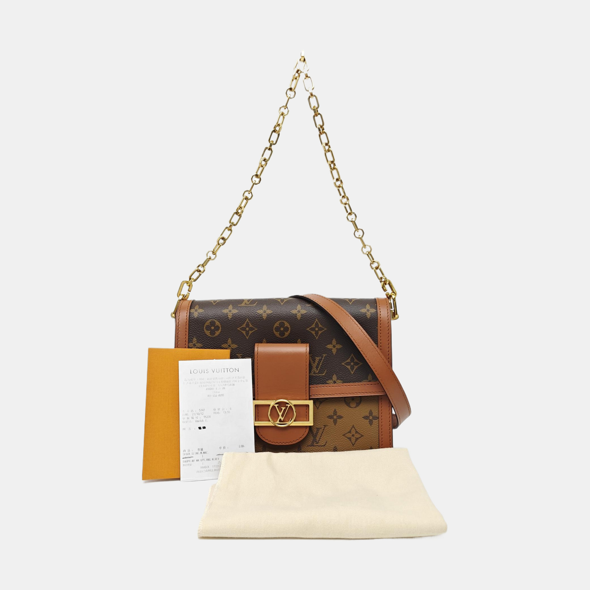 DAUPHINE MM Monogram Coated Canvas Brown