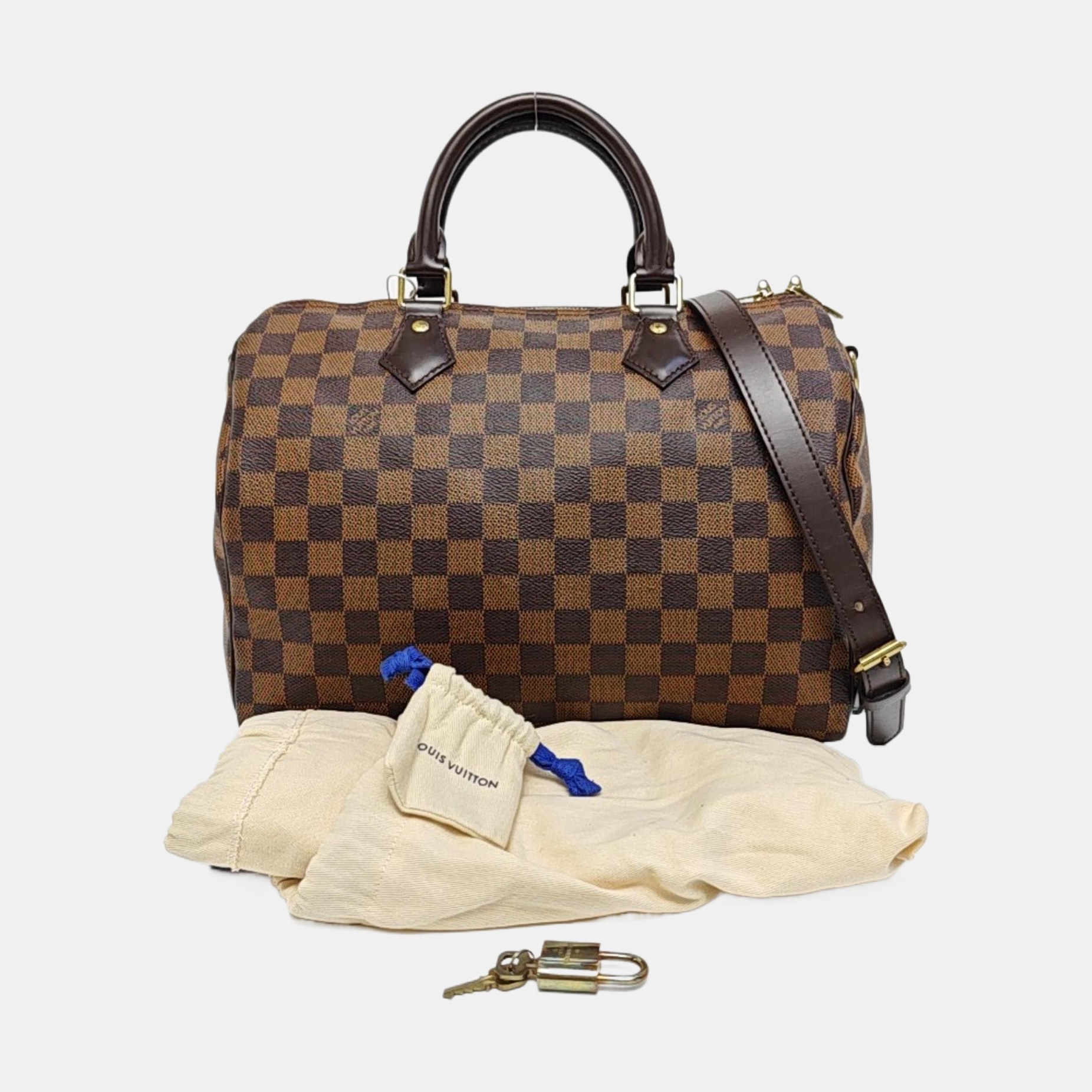 SPEEDY 30 Damier Ebene Coated Canvas Brown