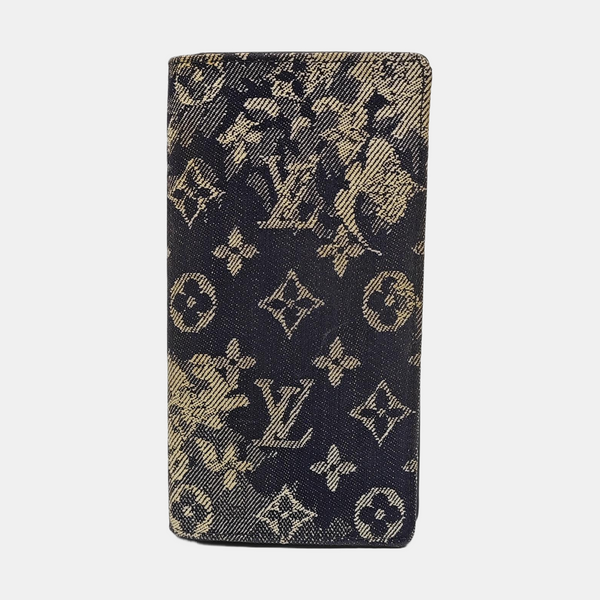 BRAZZA Monogram Denim Blue Wallet