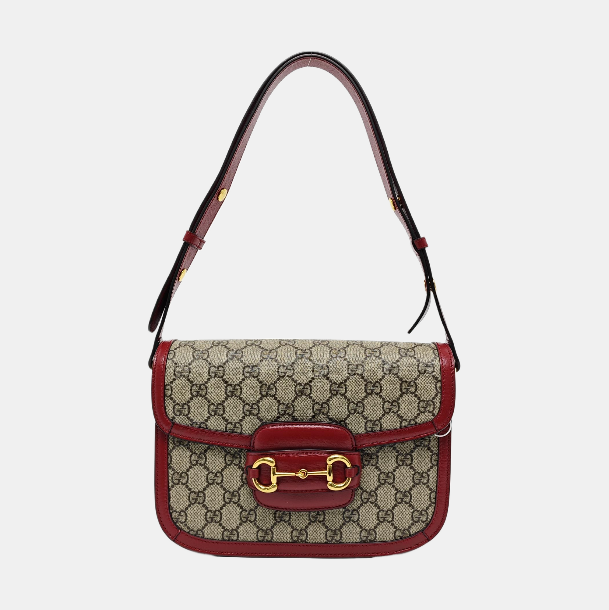 Horsebit 1955 Small Monogram Coated Canvas Beige