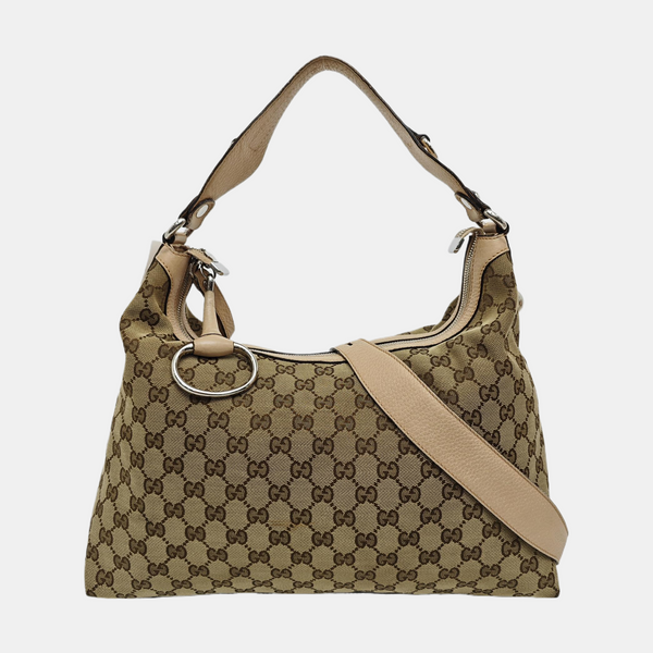 Monogram Canvas Shoulder Bag Beige