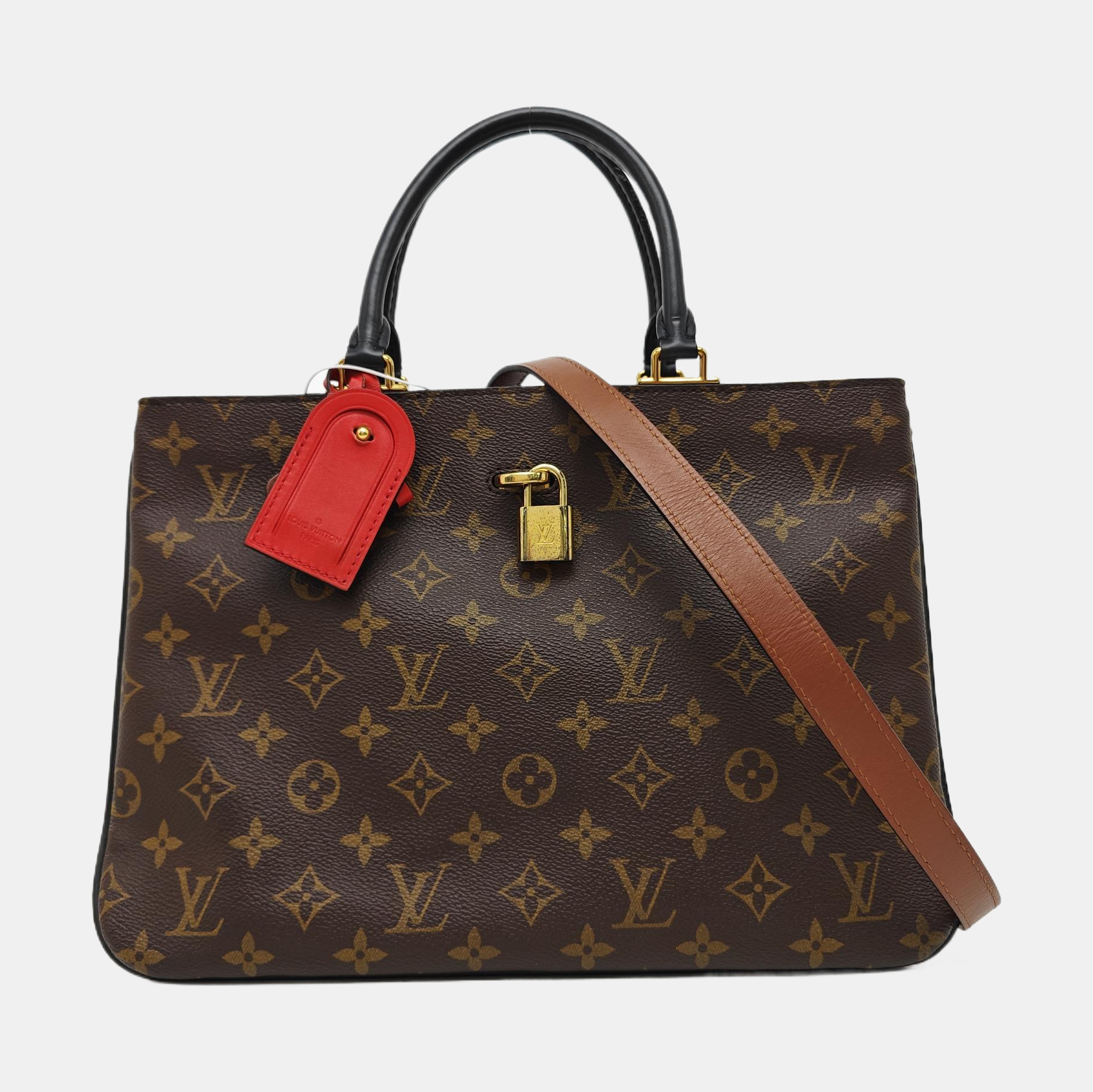 Monogram Coated Canvas Tote Bag Brown