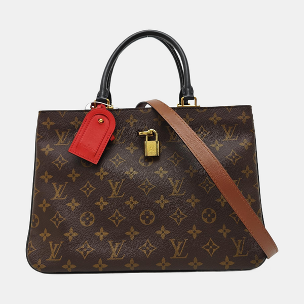 Monogram Coated Canvas Tote Bag Brown